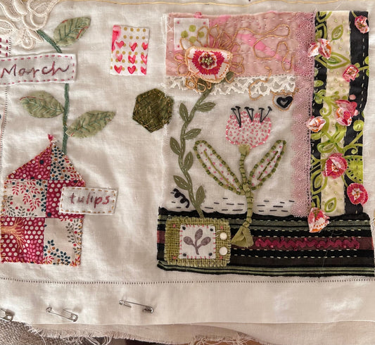 MARCH Block Completed on My Garden Quilt