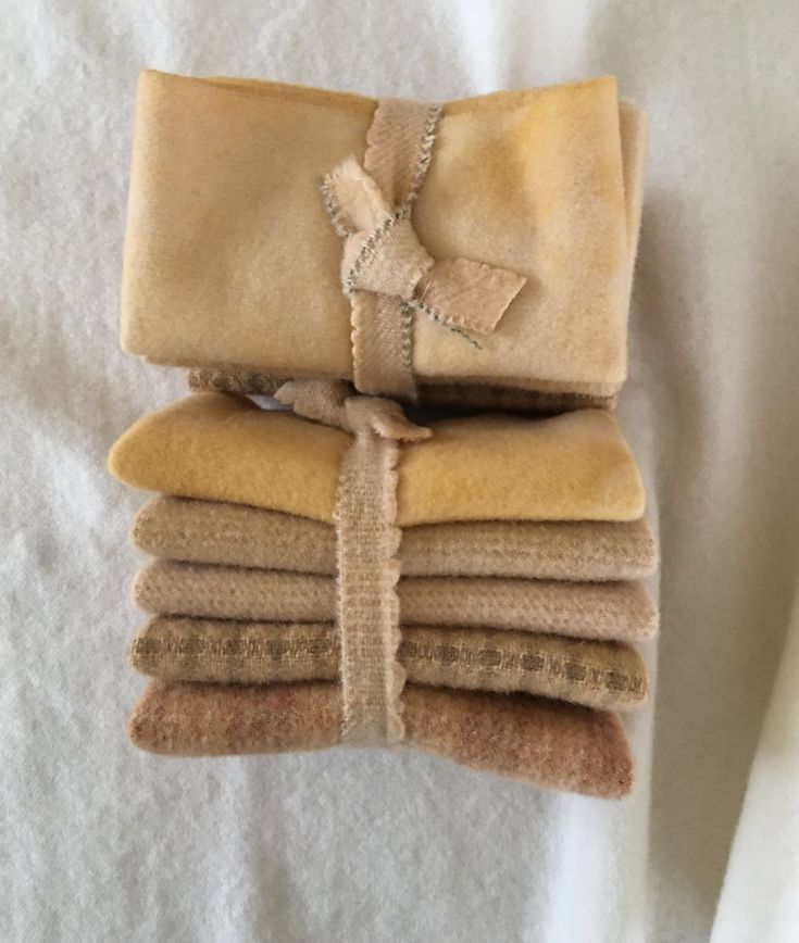 STRAW Hand Dyed Wool Bundle for Wool Applique, Rug Hooking, Rug Braiding and Wool Crafting