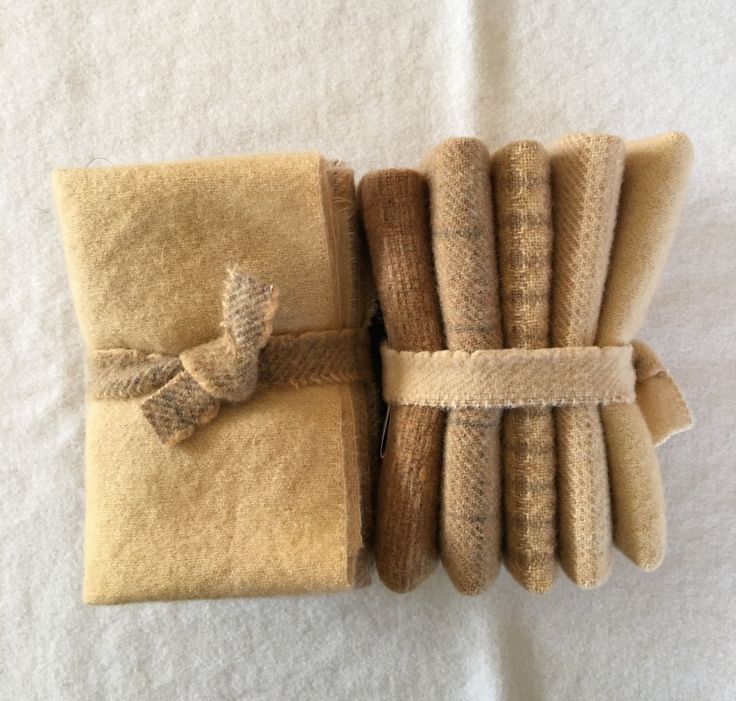 STRAW Hand Dyed Wool Bundle for Wool Applique, Rug Hooking, Rug Braiding and Wool Crafting