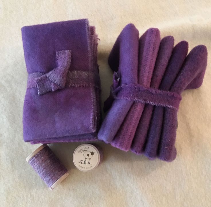 LILAC Hand Dyed Wool Bundle for Wool Applique and Rug Hooking