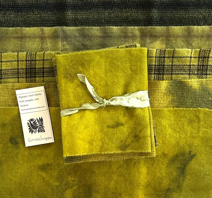 GRASSHOPPER Hand Dyed Wool Bundle for Wool Applique and Rug Hooking