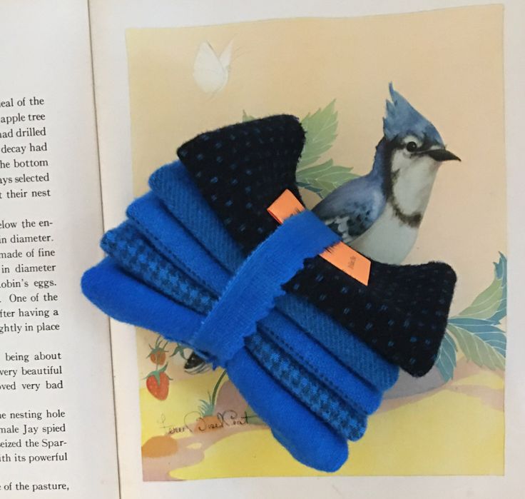 BRILLIANT BLUE Hand Dyed Wool Bundle for Wool Applique and Rug Hooking