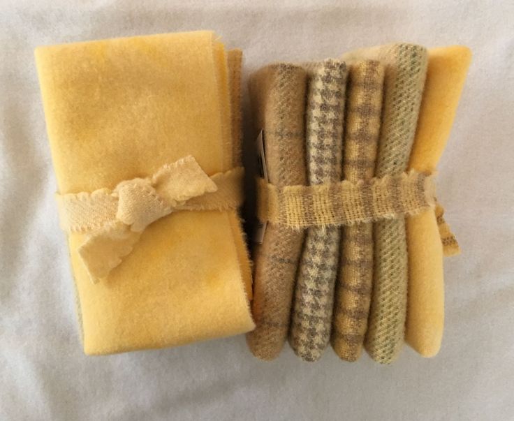 BUTTERCUP YELLOW Hand Dyed Wool Bundle for Wool Applique, Rug Hooking, Rug Braiding and Wool Crafting