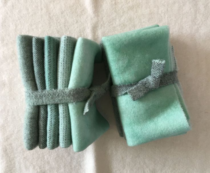 SPEARMINT Hand Dyed Wool Bundle for Rug Hooking and Wool Applique