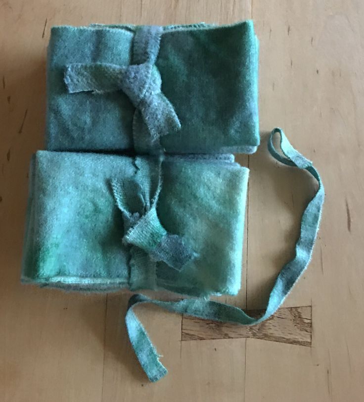 AQUAMARINE Hand Dyed Wool Bundle for Primitive Rug Hooking and Wool Applique