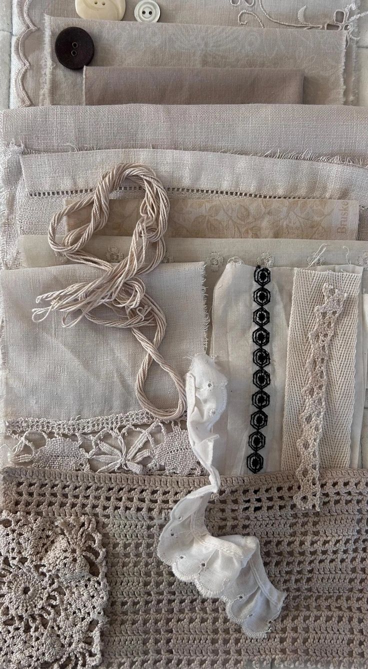 ELDERBERRY Plant Dyed Bundle Which Includes Repurposed Cottons, Linen, Trims, Lace, and Thread for Slow Stitching Projects