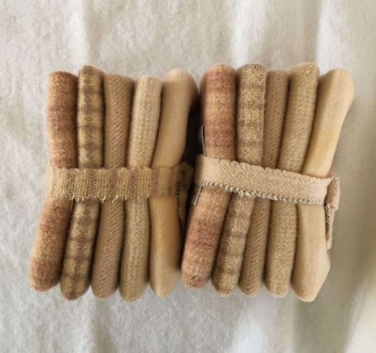 STRAW Hand Dyed Wool Bundle for Wool Applique, Rug Hooking, Rug Braiding and Wool Crafting