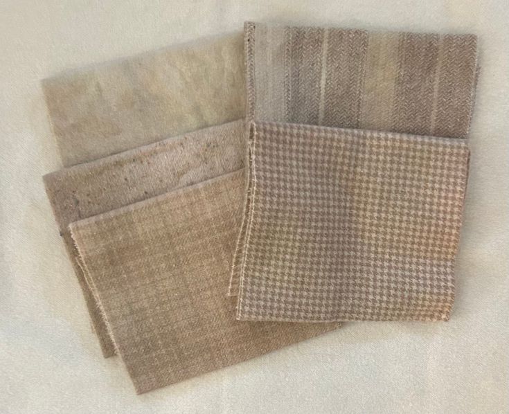 ECRU Hand Dyed Wool Bundle for Primitive Wool Applique and Rug Hooking
