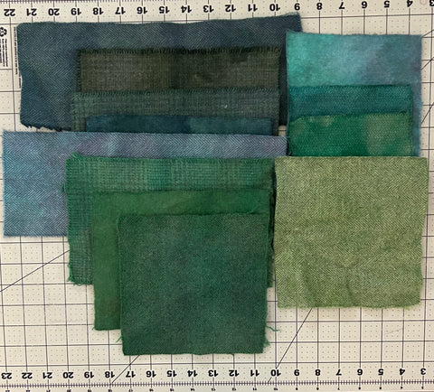 GREEN Hand Dyed Scraps