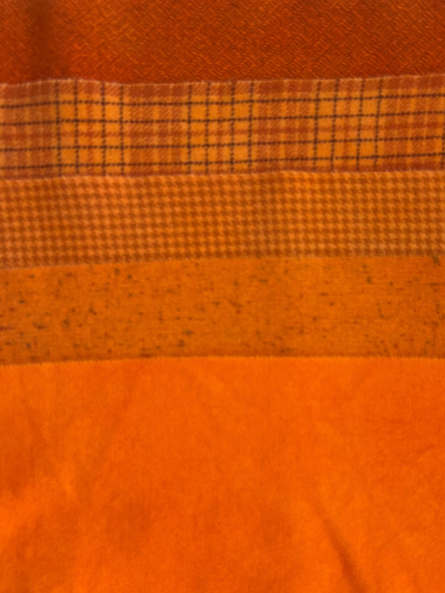 BRIGHT ORANGE Hand Dyed Wool Bundle for Wool Applique and Rug Hooking