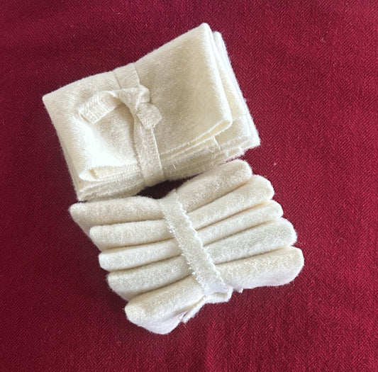 WHITE MIX of Mill Dyed Wool for Wool Applique and Rug Hooking