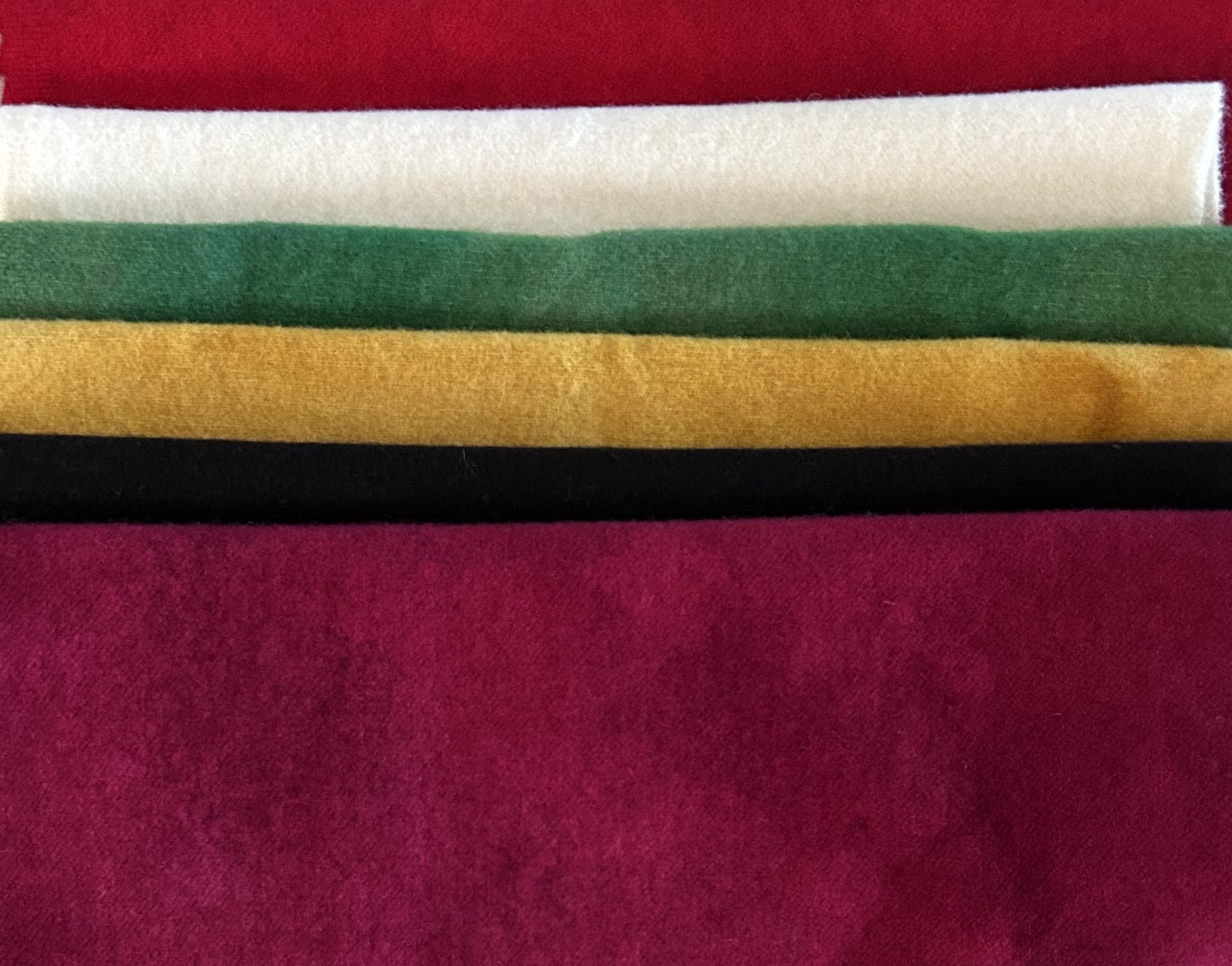 CHRISTMAS VIBE Six Pack of Hand Dyed Wool Bundle for Rug Hooking & Wool Applique