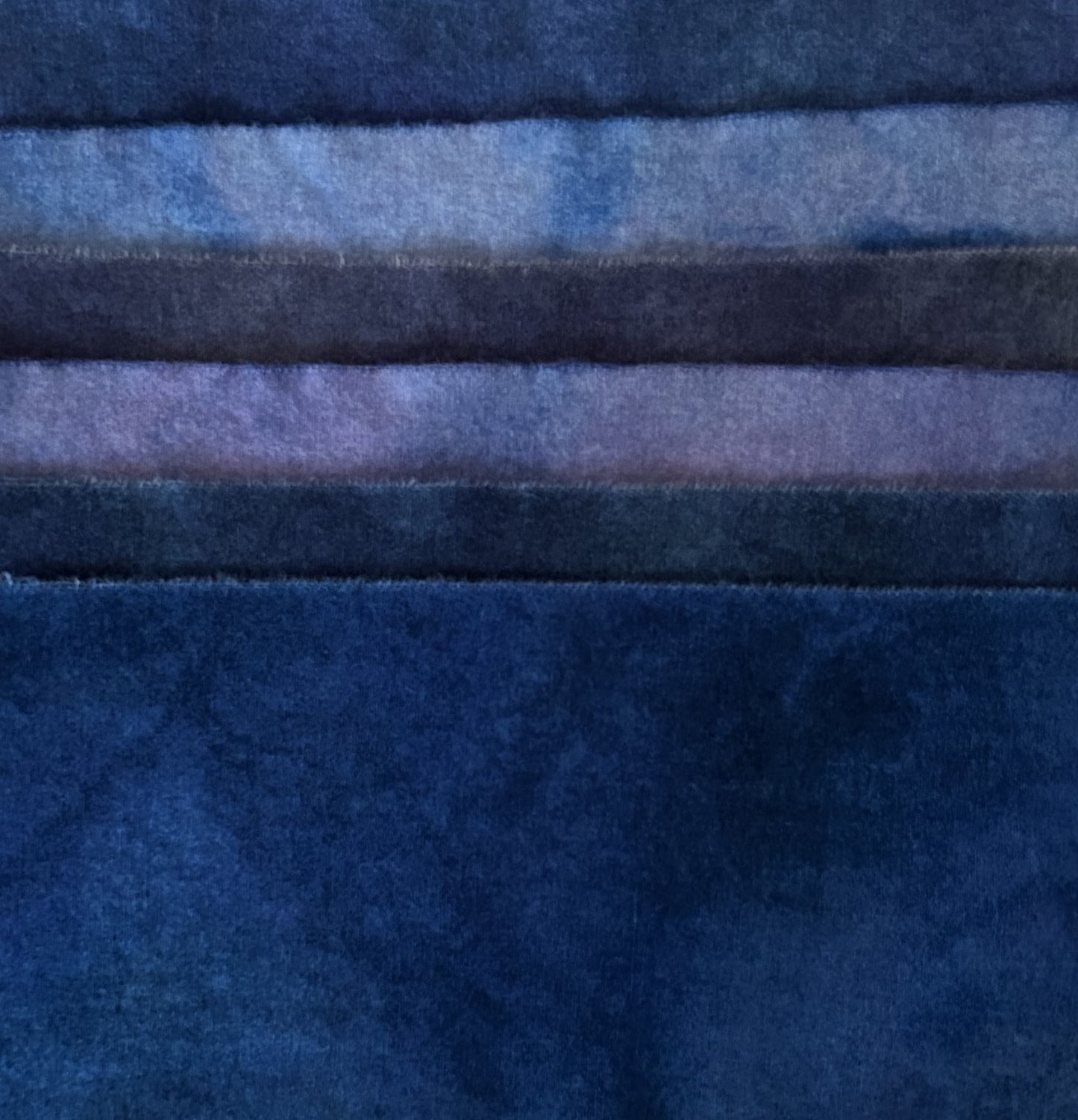 CELESTIAL BLUES Six Pack of Hand Dyed Wool Bundle for Rug Hooking & Wool Applique