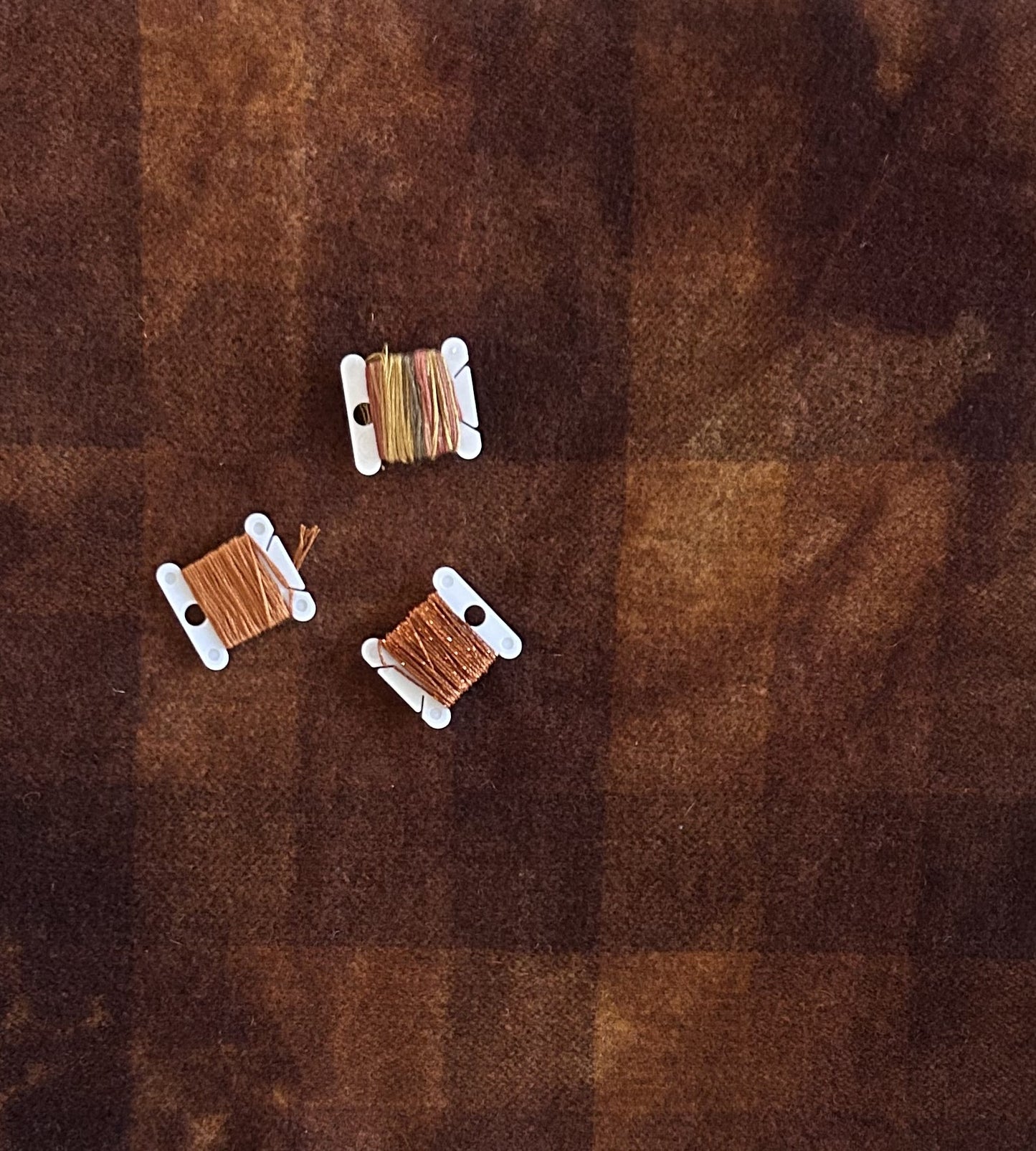 SQUIRRELS and NUTS Hand Dyed Fat Eighth Wool Fabric and Coordinating Threads