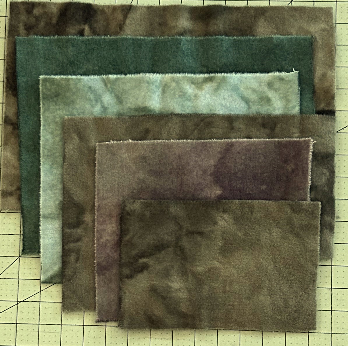 WOODSY GREENS Hand Dyed Wool Scraps