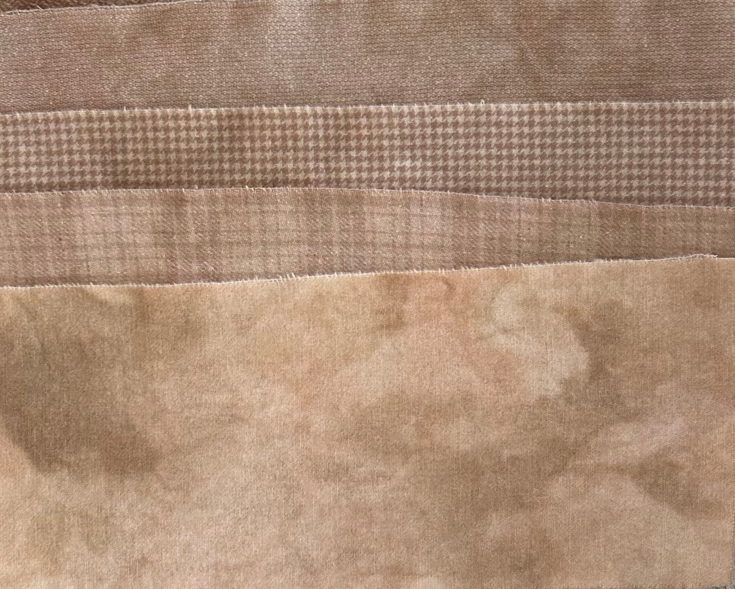 PARCHMENT Hand Dyed Wool Bundle for Primitive Wool Applique and Rug Hooking