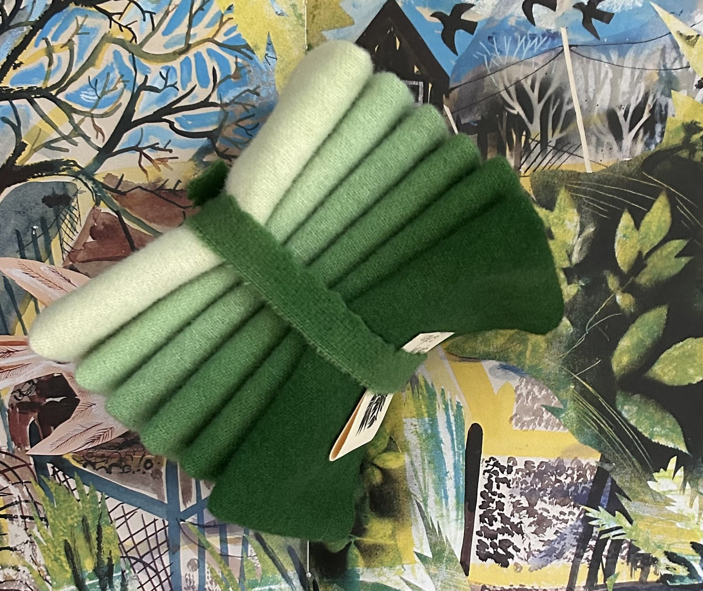 SPRING GREEN Six Pack of Hand Dyed Wool Bundle for Rug Hooking & Wool Applique