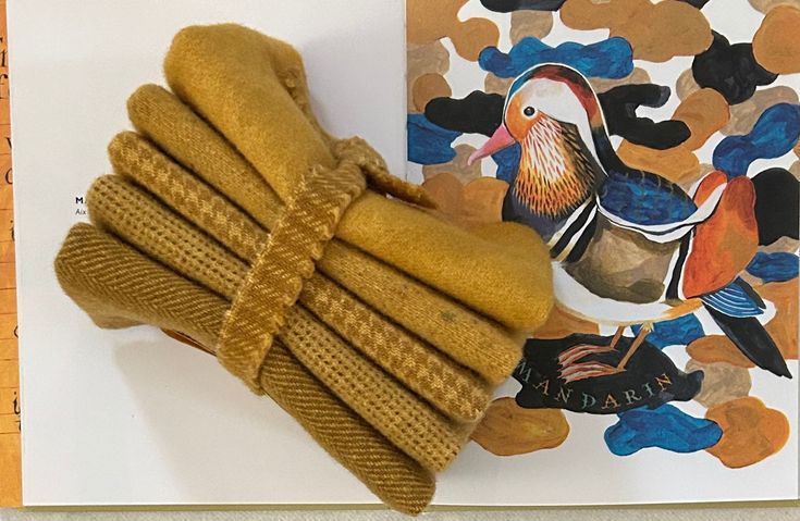 AUTUMN GOLD Hand Dyed Wool Bundle for Wool Applique, Rug Hooking, Rug Braiding and Wool Crafting