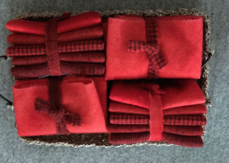 GERANIUM Hand Dyed Wool Bundle for Wool Applique and Rug Hooking
