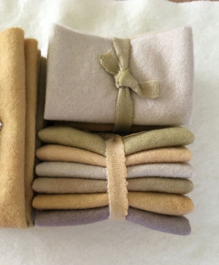 BEACH Six Pack of Hand Dyed Wool Bundle for Rug Hooking and Wool Applique