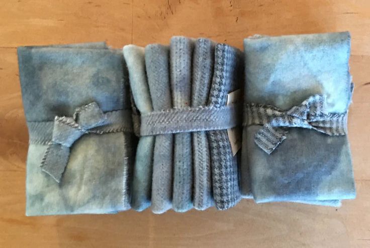 COASTAL BLUE Hand Dyed Wool Bundle Wool Applique and Primitive Rug Hooking