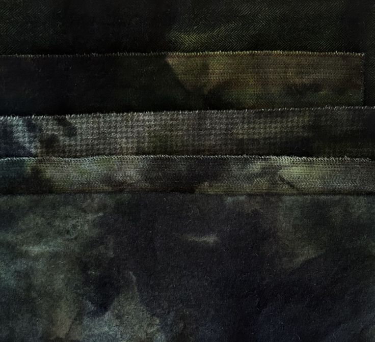ANTIQUE BLACK Hand Dyed Wool Bundle for Primitive Rug Hooking and Wool Applique
