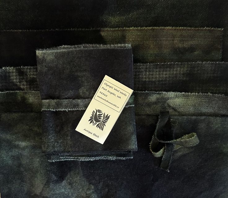 ANTIQUE BLACK Hand Dyed Wool Bundle for Primitive Rug Hooking and Wool Applique