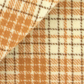 Butterscotch & Cream Plaid Fat Quarter Yard, Felted Wool Fabric