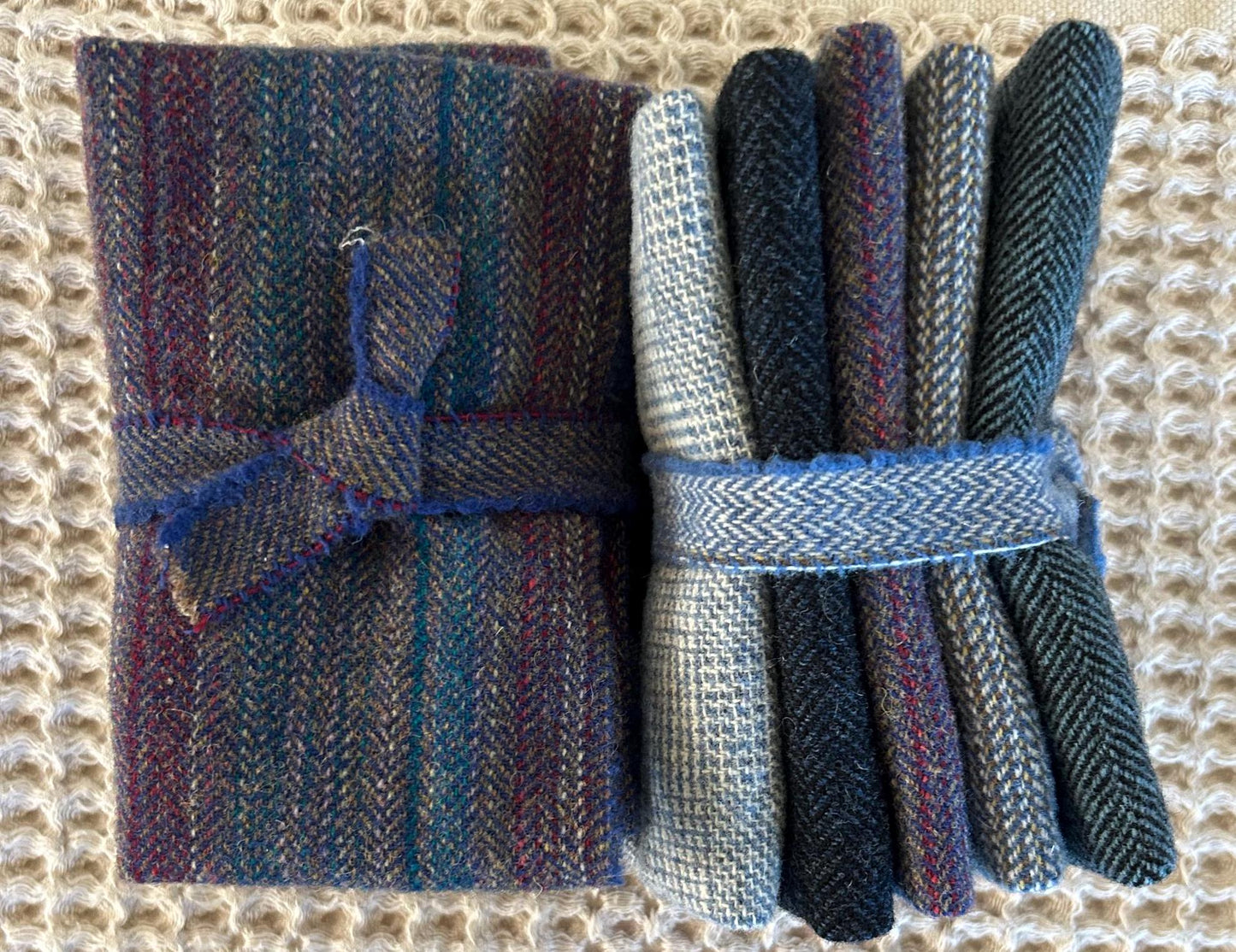BLUE MIX of Mill Dyed Wool for Wool Applique and Rug Hooking