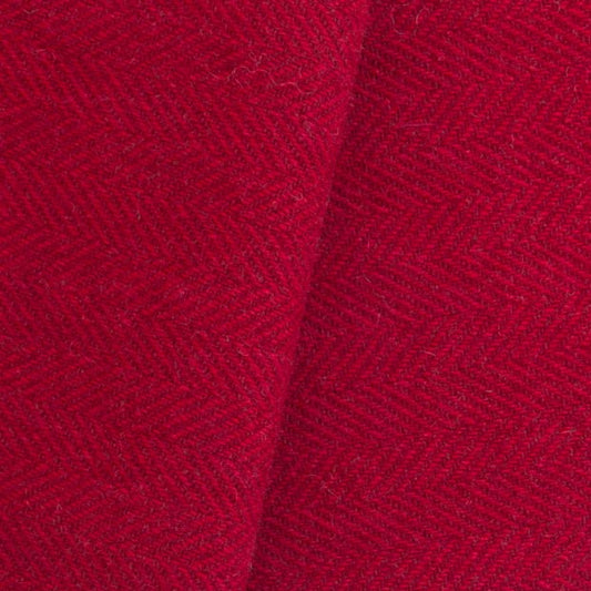 RED on RED Herringbone Mill Dyed Wool Fabric for Wool Projects