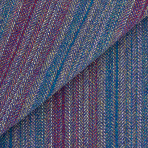 BLUE MULTI Stripe Fat Quarter Yard, Felted Wool Fabric for Rug Hooking, Wool Applique & Crafts