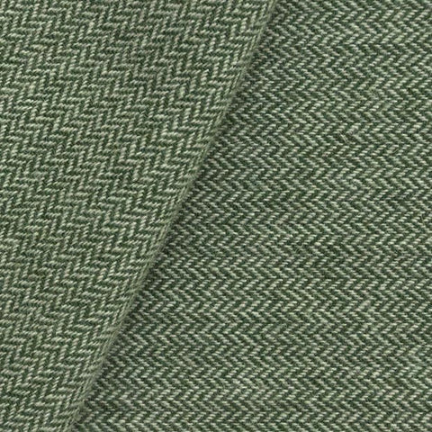 FOREST Green and White HERRINGBONE Fat Quarter Yard, Felted Wool Fabric