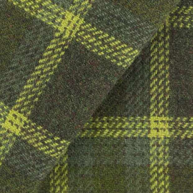 Green Plaid Mill Dyed Wool