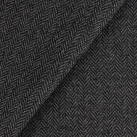 GREY and Black Herringbone Mill Dyed Wool Fabric for Wool Projects