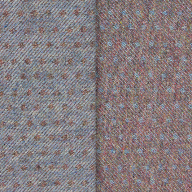 Fancy Grey & Plum Twill Weave, Reversible Mill Dyed Wool Fat Quarter Yard for Rug Hooking, Rug Braiding, Wool Quilt Making and Wool Applique