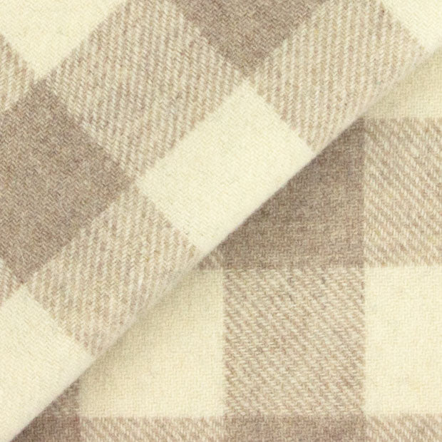 Beige & Natural Buffalo Plaid Mill Dyed Wool