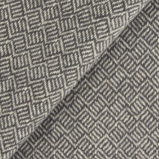 GREY and Cream Geometric Fat Quarter Yard, Felted Wool Fabric for Rug Hooking, Wool Applique & Crafts