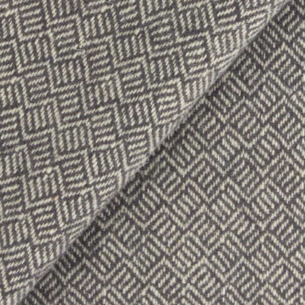 Grey & White Geometric Mill Dyed Wool