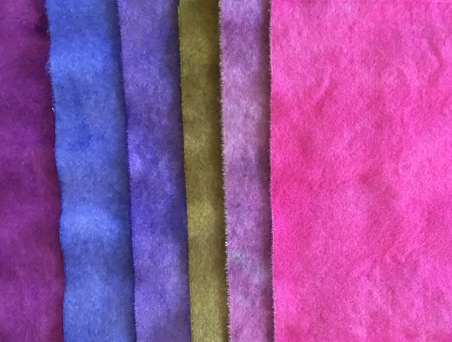 DELPHINIUMS Six Pack of Hand Dyed Wool Bundle for Rug Hooking & Wool Applique