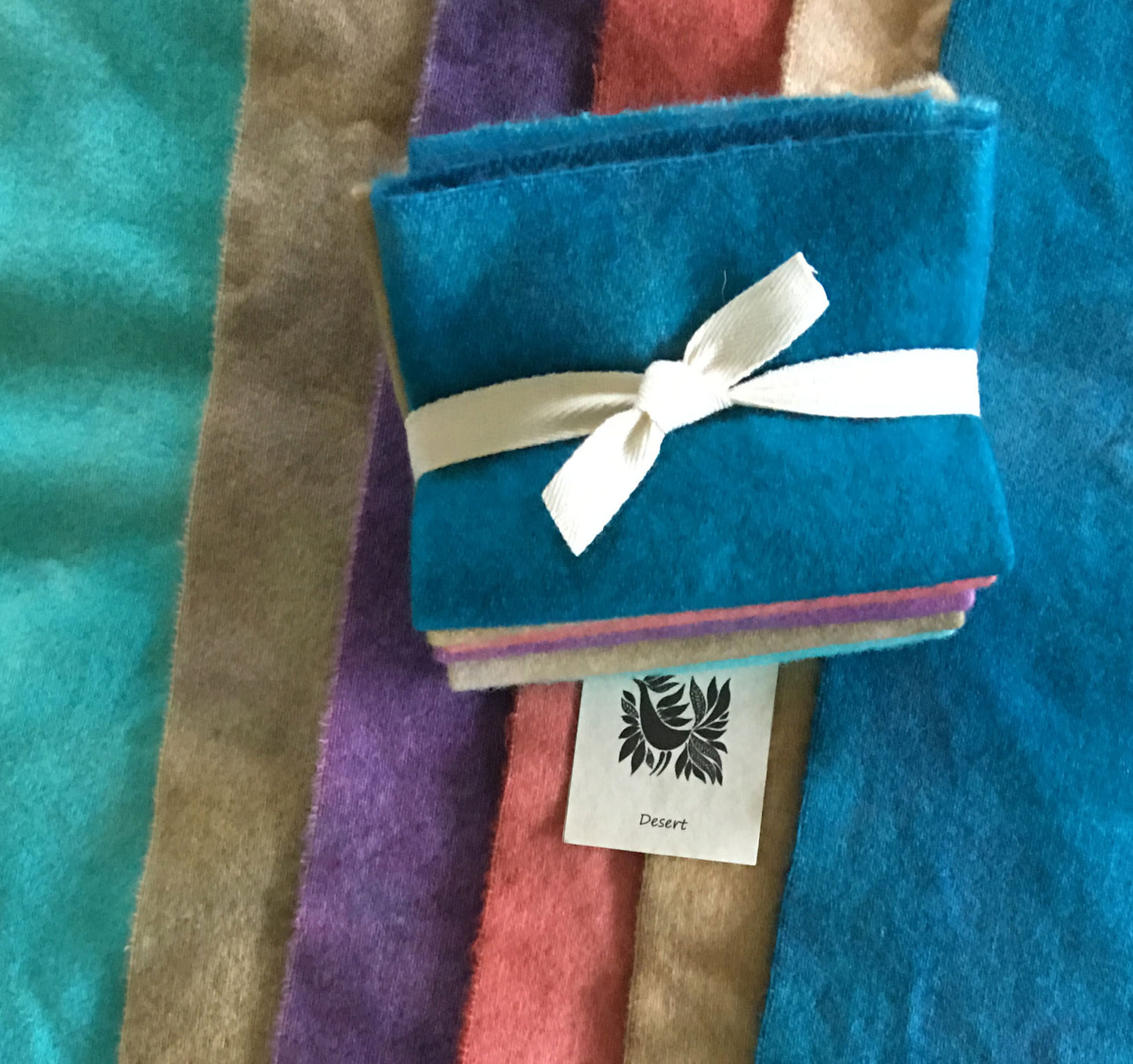 DESERT Six Pack of Hand Dyed Wool Bundle for Rug Hooking & Wool Applique