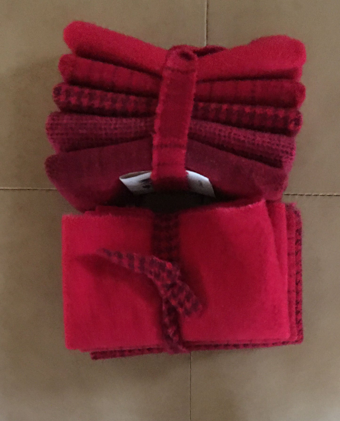 CRIMSON RED Hand Dyed Wool Bundle for Wool Applique and Rug Hooking