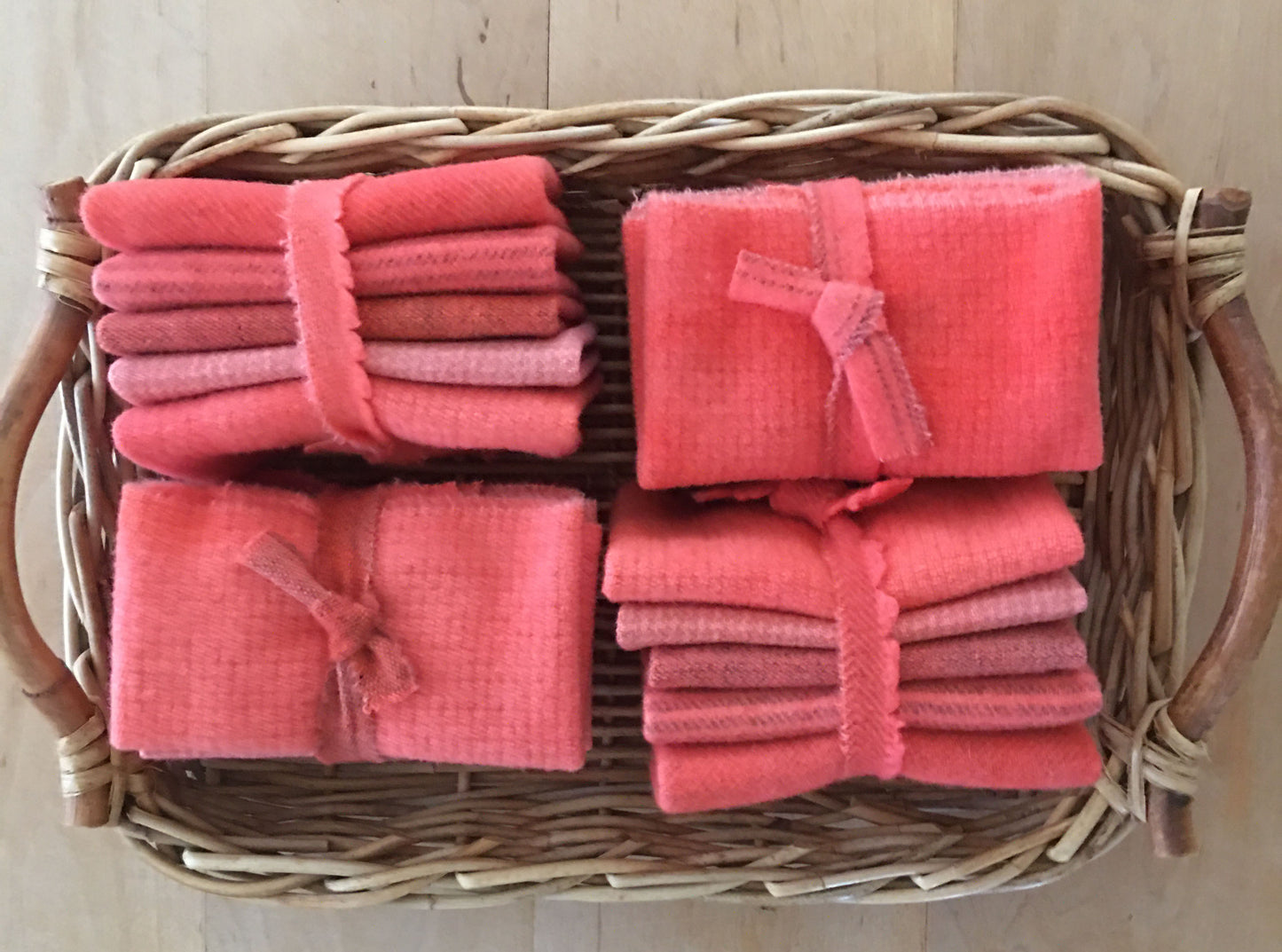 POPPY Hand Dyed Wool Bundle for Rug Hooking and Wool Applique.