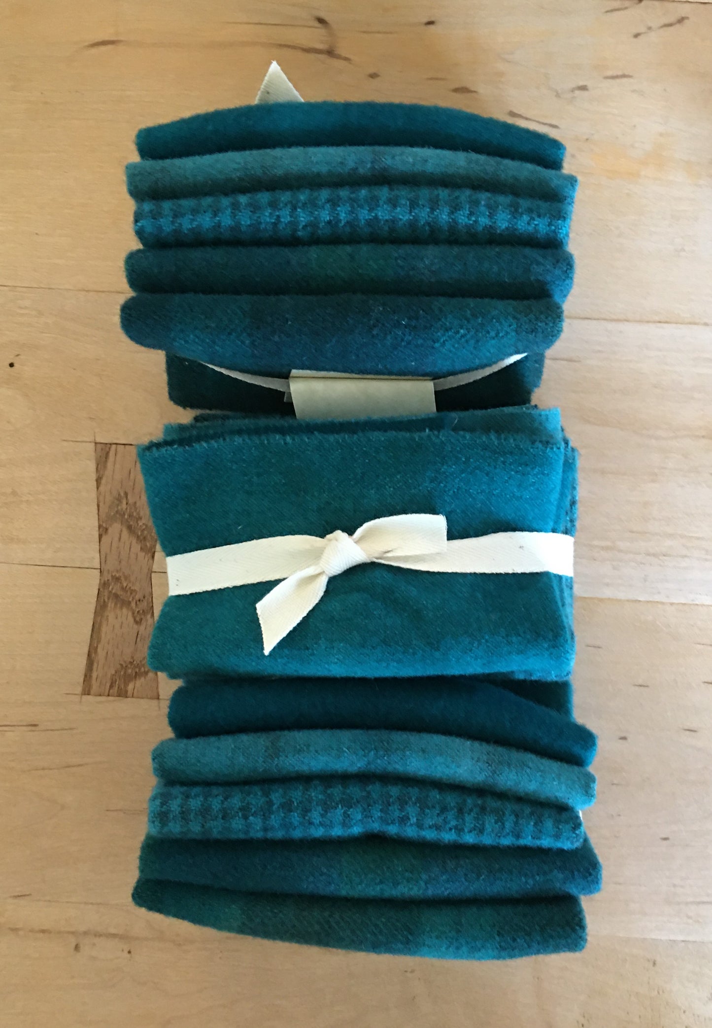 DARK TEAL GREEN Hand Dyed Wool Bundle for Wool Applique and Rug Hooking