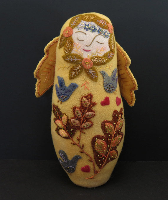 AUTUMN Angel Wool Applique Doll Pattern