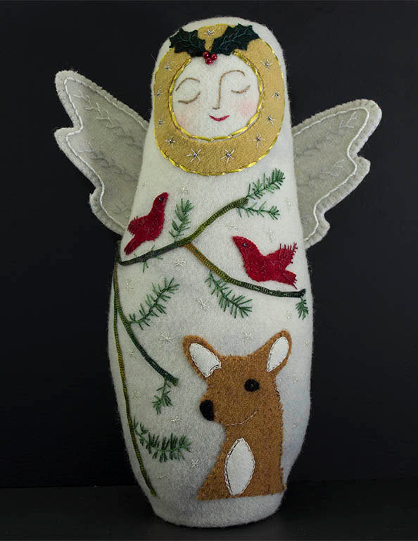 Winter Angel Wool Applique Paper Pattern