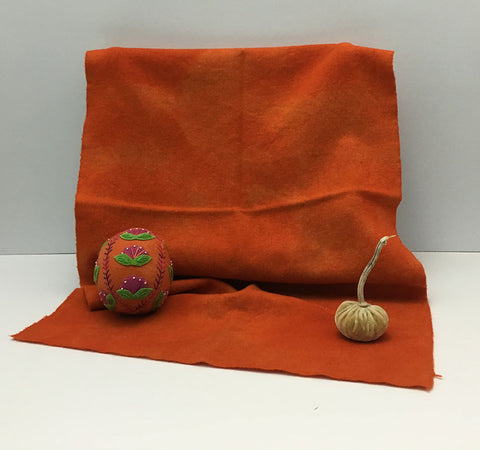 SPICED PUMPKIN Hand Dyed Felted Wool Fabric for Wool Applique and Rug Hooking