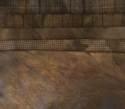 BARK Hand Dyed Wool Bundle for Primitive  Wool Applique and Rug Hooking