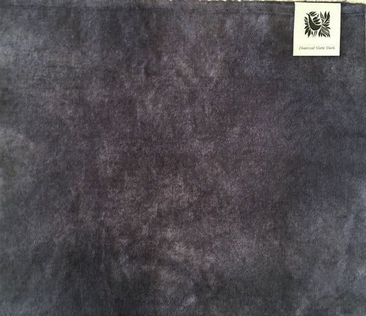 Charcoal SLATE Grey Hand Dyed Wool Fabric for Wool Applique and Rug Hooking