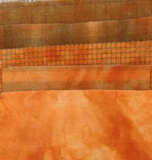 CLEMENTINE Hand Dyed Wool Bundle for Primitive Rug Hooking and Wool Applique