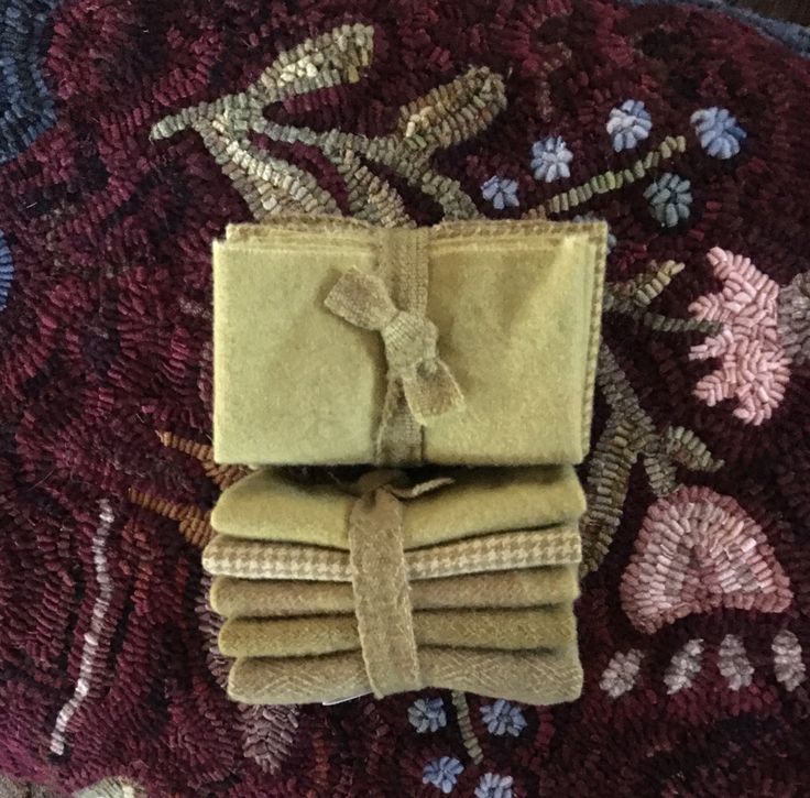 GOLDEN PEAR Hand Dyed Wool Bundle for Wool Applique and Rug Hooking